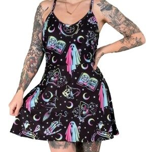 Too Fast OMG! pastel ghosts skater dress. size small